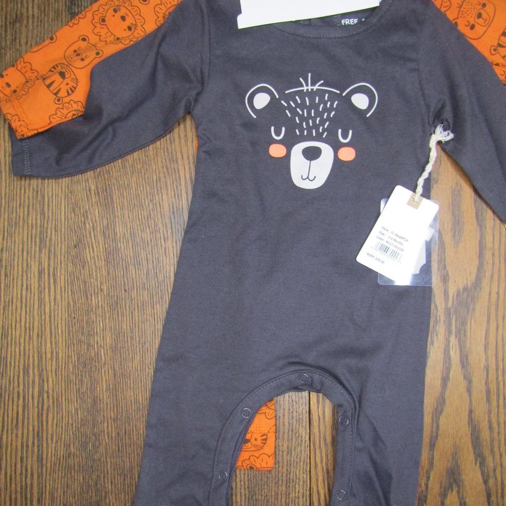 Free Planet baby boys 2 pack long sleeve rompers